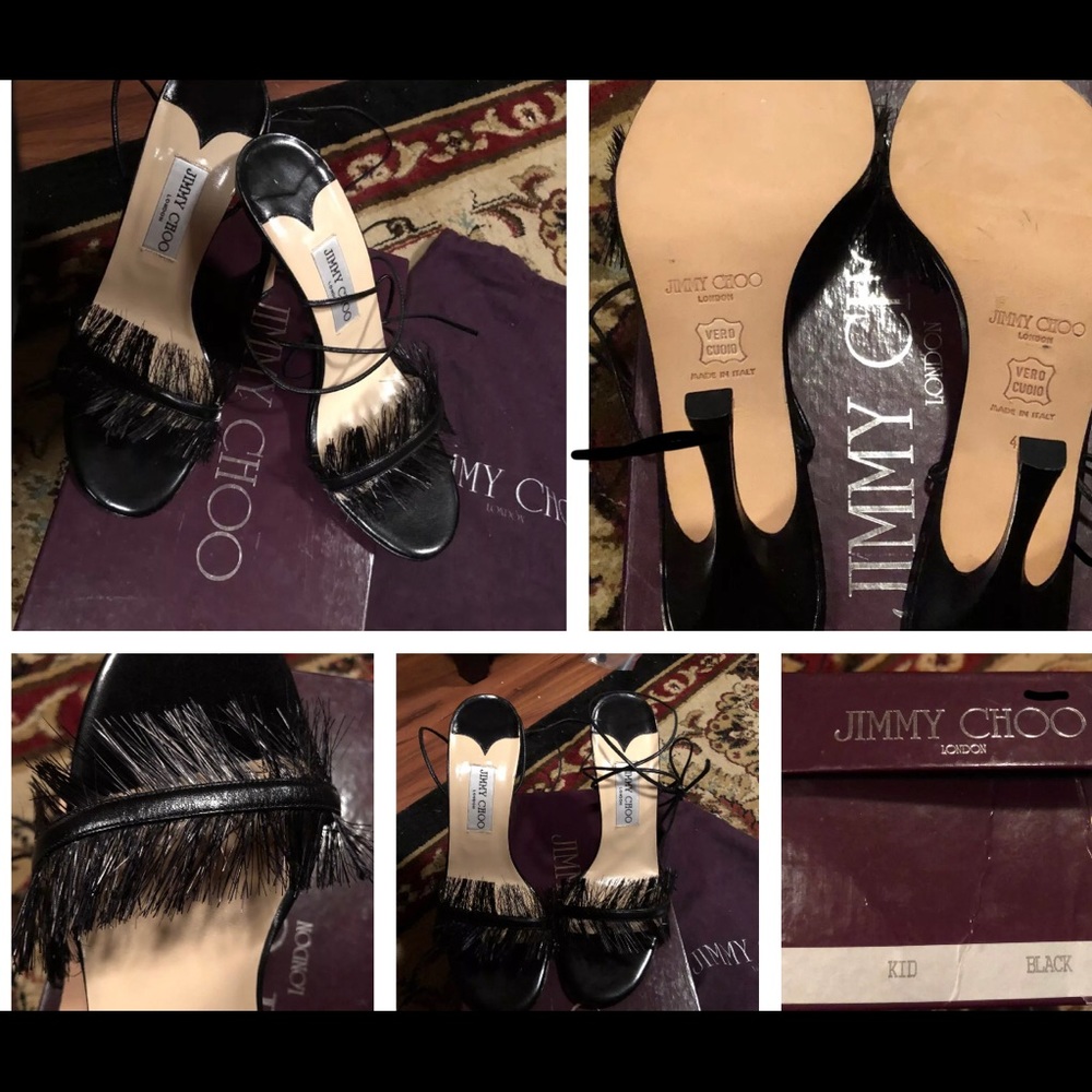 100% Authentic Jimmy Choo leather strapped heels